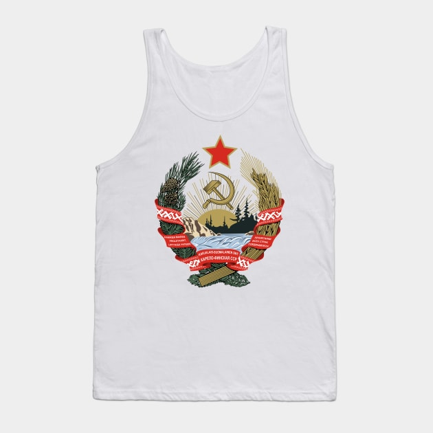 Karelo-Finnish Soviet Socialist Republic (1940 - 1956) State Emblem Tank Top by Flags of the World